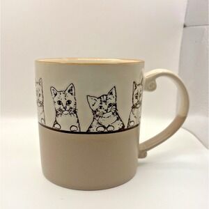 Spectrum Designz Jimbo Cats Ceramic Coffee Mug 21oz Taupe Brown Sketch Kitty Cat